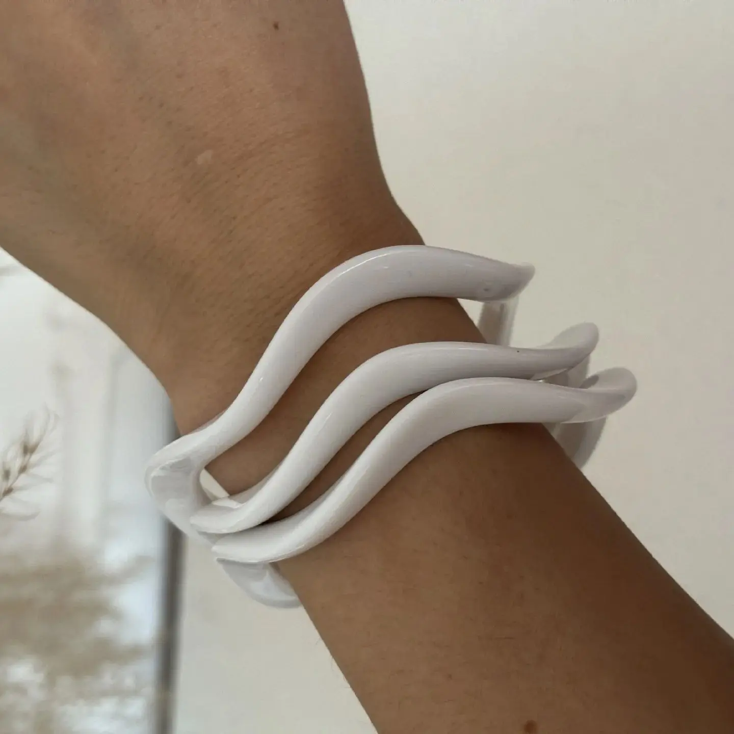 Vintage Punk Irregular Acrylic Resin Chunky Bangles for Women Kpop Geometric Chunky Charm Bracelets Couple Jewelry Pulseras view 6