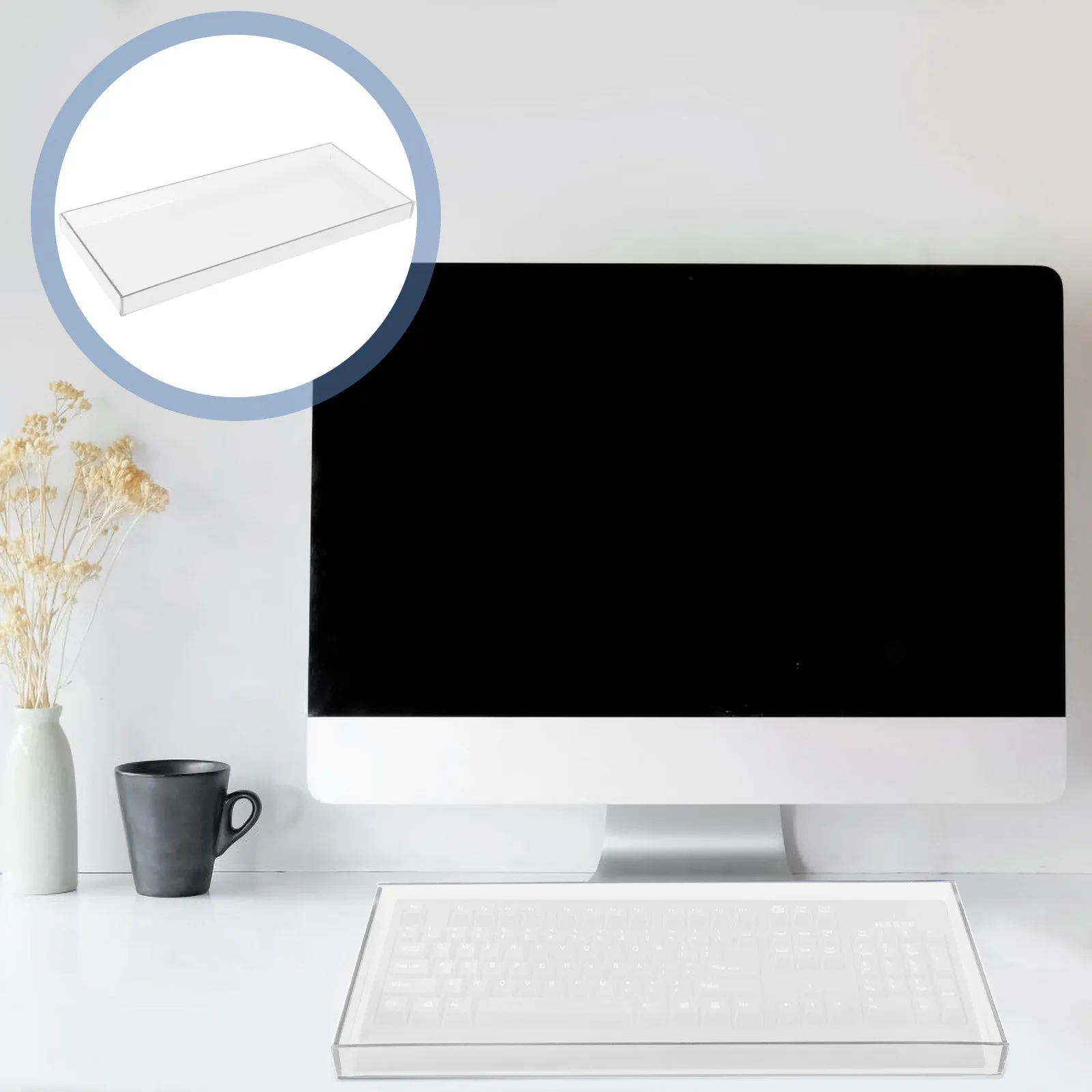 

Acrylic Keyboard Protector Transparent Dust Cover for Dirt Water Resistance Easy Clean Removable Washable Universal Fit