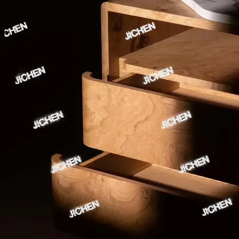 

HTTJQ HS узкие коричневые тумбочки европейские роскошные милые тумбочки из цельного дерева Japandi для хранения современные Mesitas De Noche Home Fu