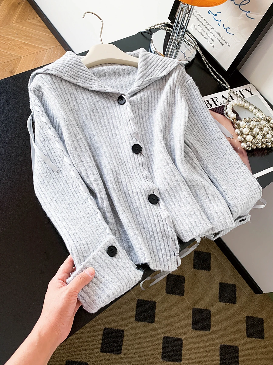 

Женский розовый вязаный свитер с v-образным вырезом, свободный крой, осень-зима, мягкий уютный Camere, открытый кардиган, утягивающая верхняя одежда