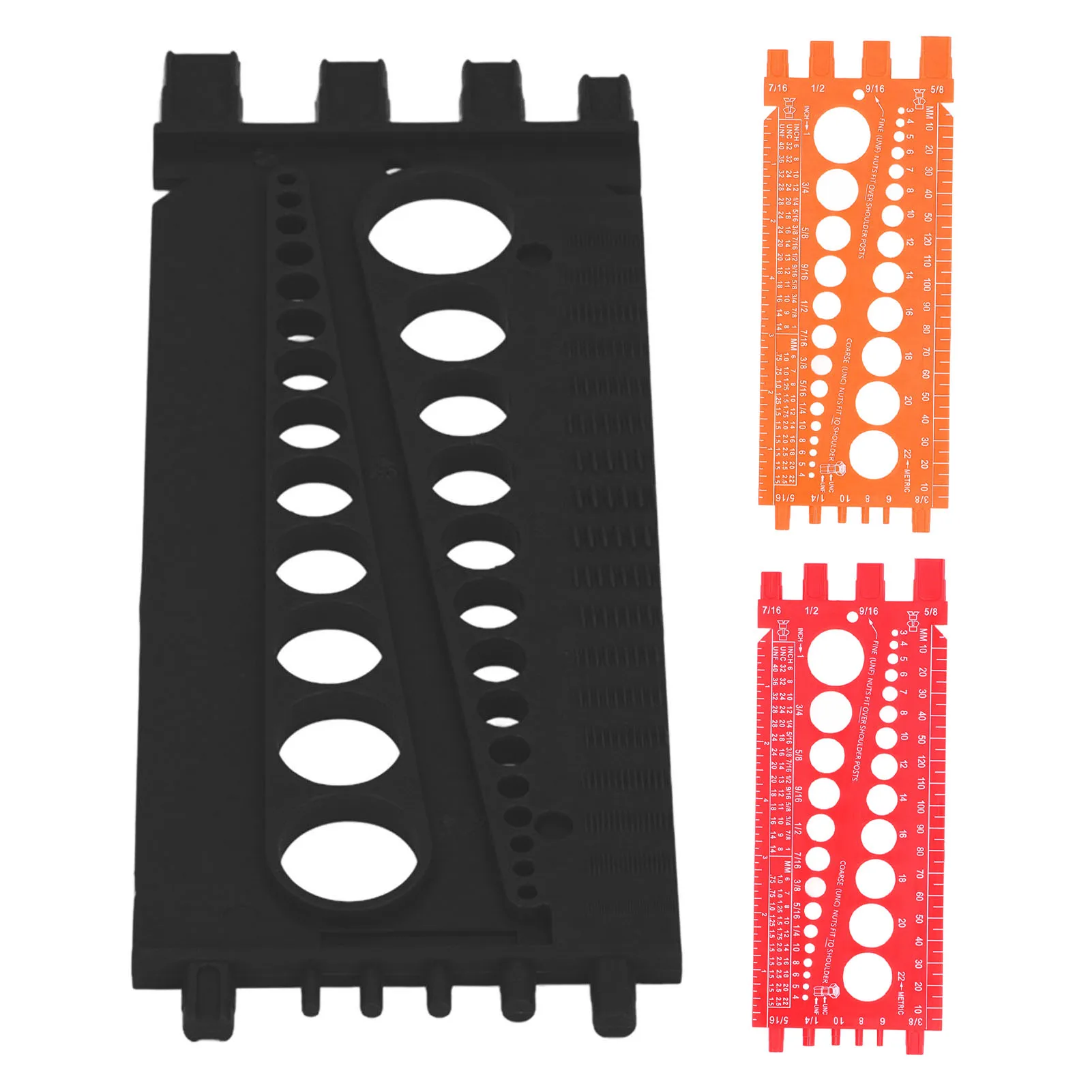 Bolt Gauge Nut Bolt Screw Gauge Multi Functional Inch Metric Quick Identification Nut Bolt Thread Checker for Workshop Garage