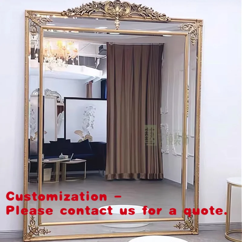 

Customize.Customizable European Retro Full-Length Dressing Mirror Modern Design Style Large French Carved Floor Decoration