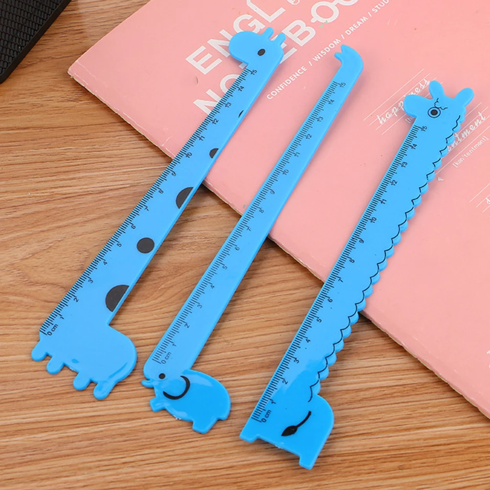 

30pcs Giraffe Ruler Plastic Straight for Kids Students Lightweight Portable Multi-Function Centimeter Measuring Tool Household