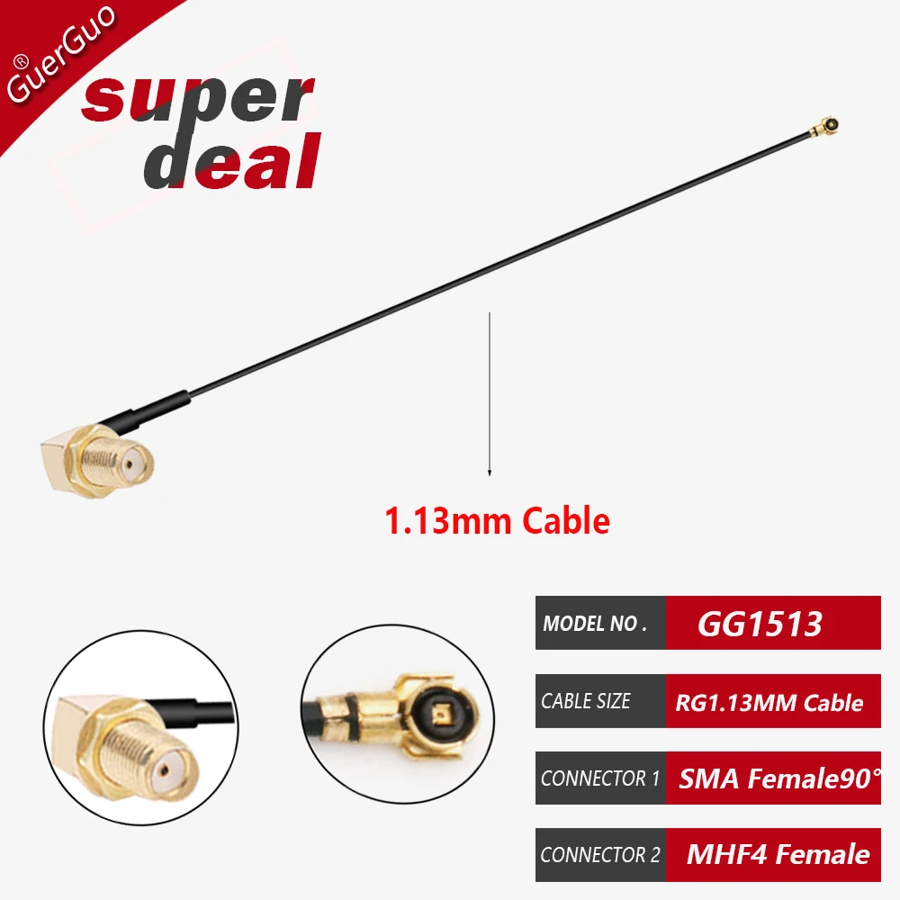 10PCS MHF RF1.13MM Cable MHF4 to SMA Pigtail RP SMA Male to U.fl  MHF4 Female Jack Adapter WIFI Antenna Extension Jumper