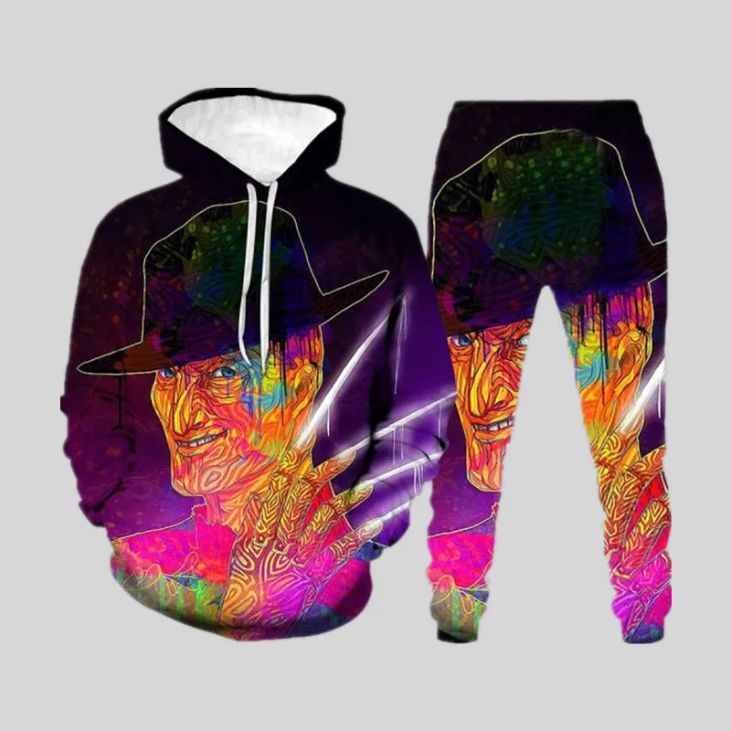 Animal Lion 3D Print Men\'s Tracksuit Sets Casual Hoodie And Pants 2pcs Sets Oversized Pullover Fashion Sweatsuit Men Clothing