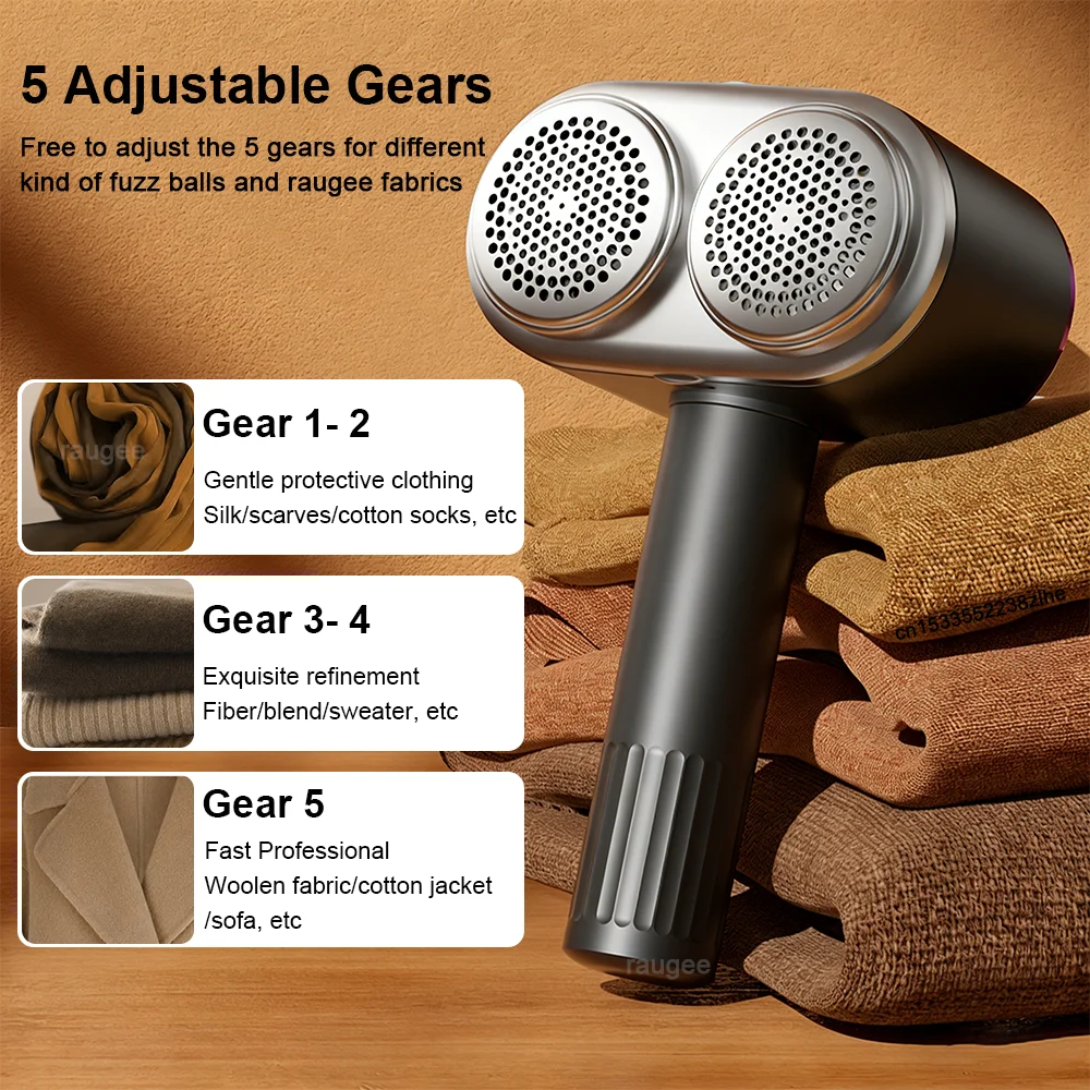 Electric Clothes Lint Remover Hair Ball Trimmer USB Lint Shaver With Double Motor High-Speed Clothes Pellet Fluff Remover image 4