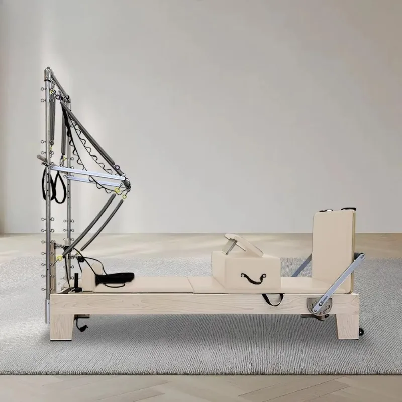 

Коммерческая кленовая деревянная бежевая пилатес-реформерная башня, деревянная реформаторная машина для пилатеса с башней для домашней студии