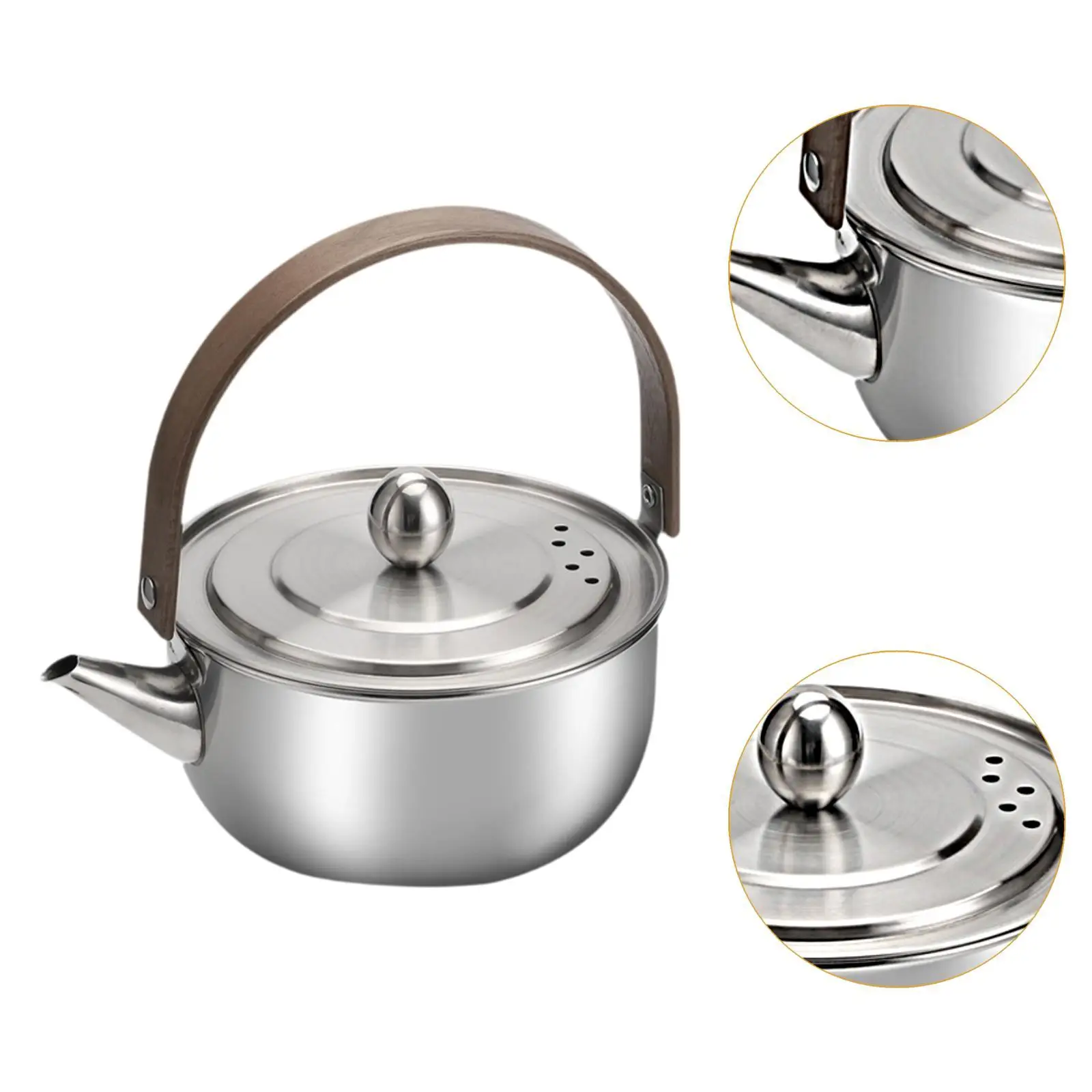 Heat Resistant Outdoor Kettle Stainless Steel Camping Coffee Pot Water Boiler for Fishing Tableware Picnic