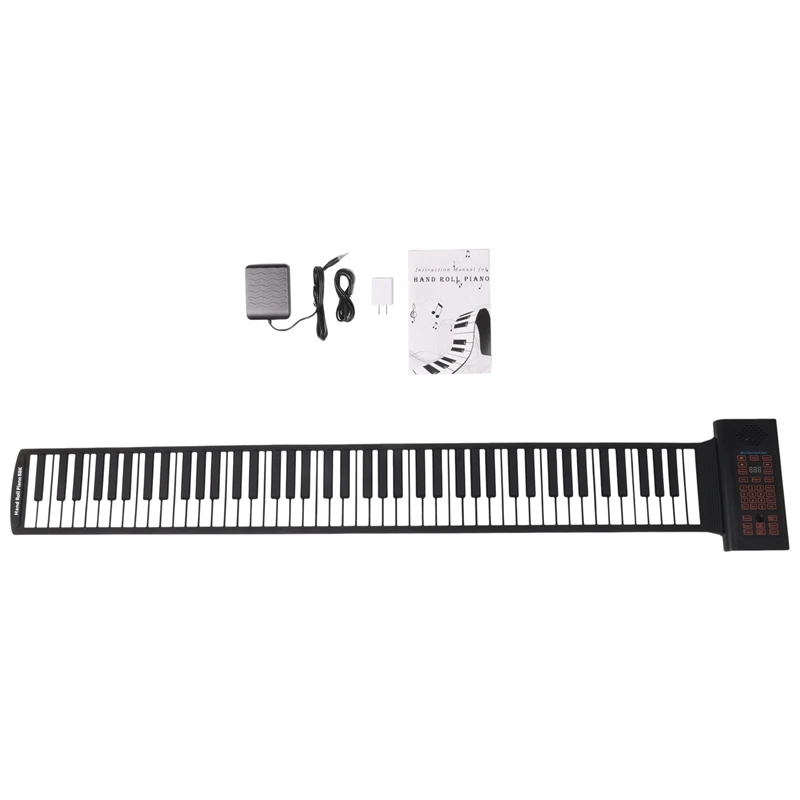 

Portable Keyboard Piano Roll Up 88 Keys Electronic Keyboard Flexible Silicone With Rechargeable Battery For Kid Gift