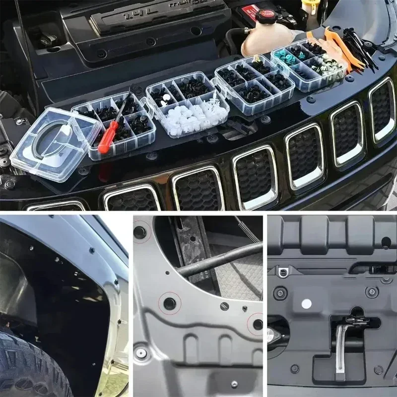 New 845pc-100Pc Car Fastener Clip Kit Fender Rivet Clip Auto Body Push Retainer Pin Rivet Bumper Door Trim Panel Retainer Repair