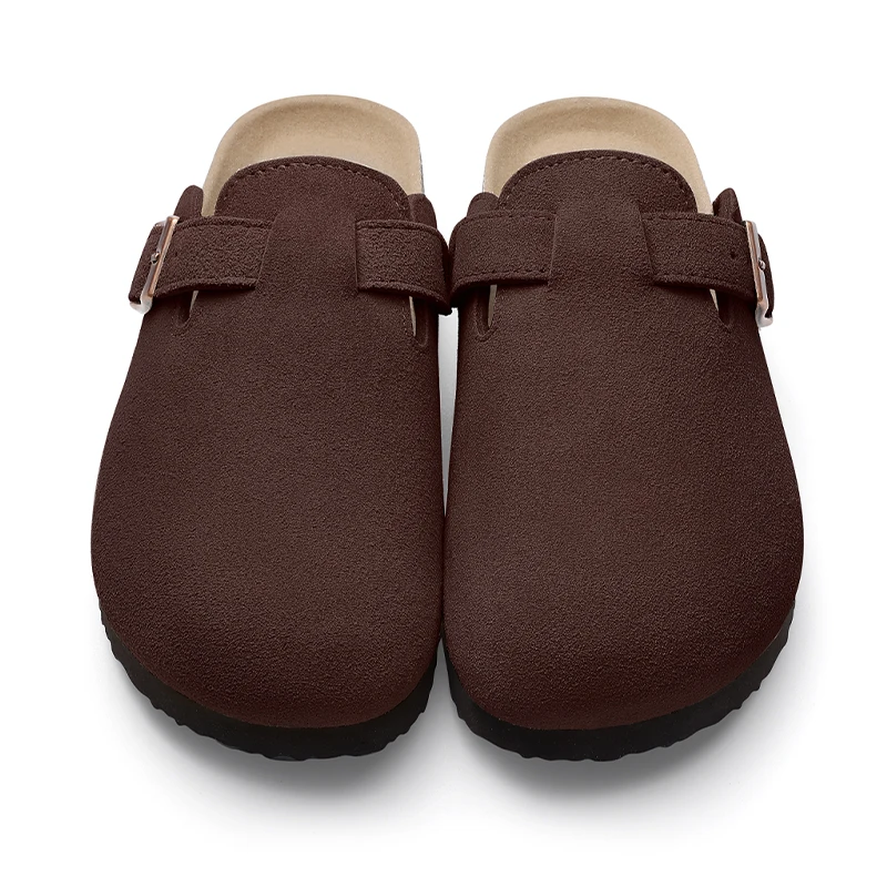 Evshine Summer Clogs With Cork Insole, Cow Suede, Buckle - Closed Toe, For Men & Women, Wide Width_voghion.com