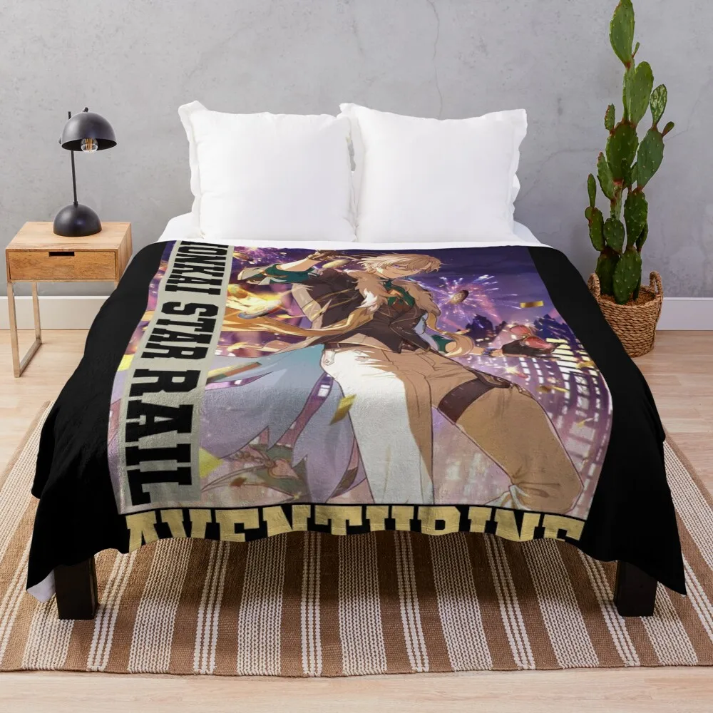 Aventurine - Honkai Star Rail Throw Blanket Bed linens Warm Blankets