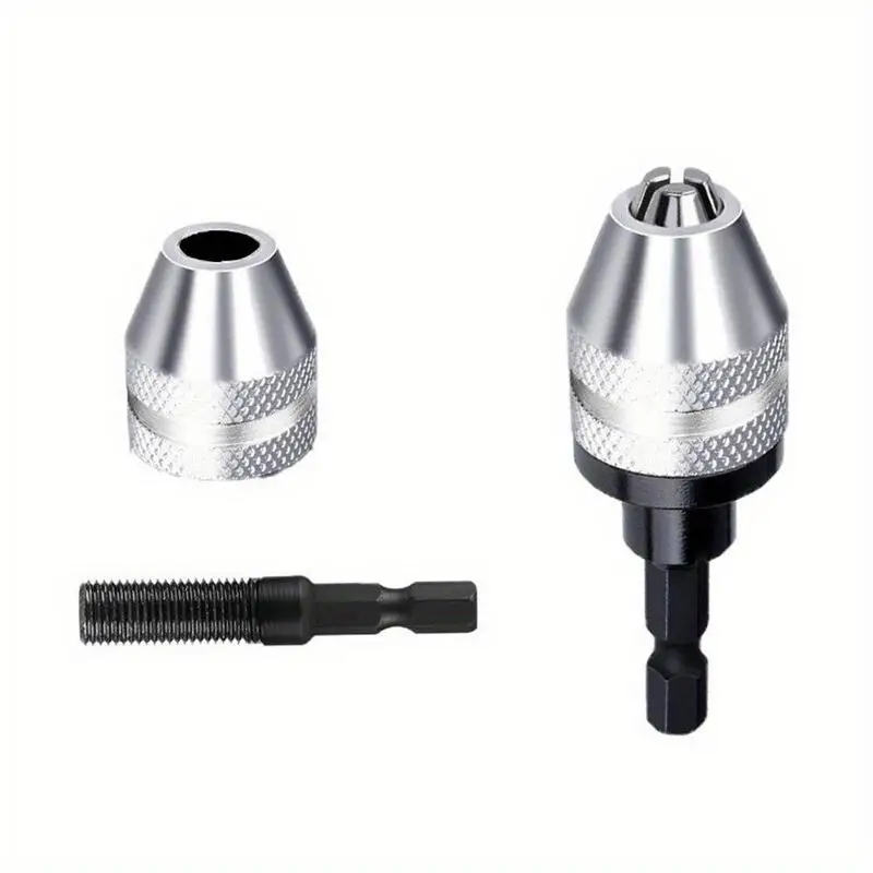 1Pc 14 Hex Shank Quick Change Adapter Chuck for Electric Drill Keyless 03 To 36mm Conversion Tool