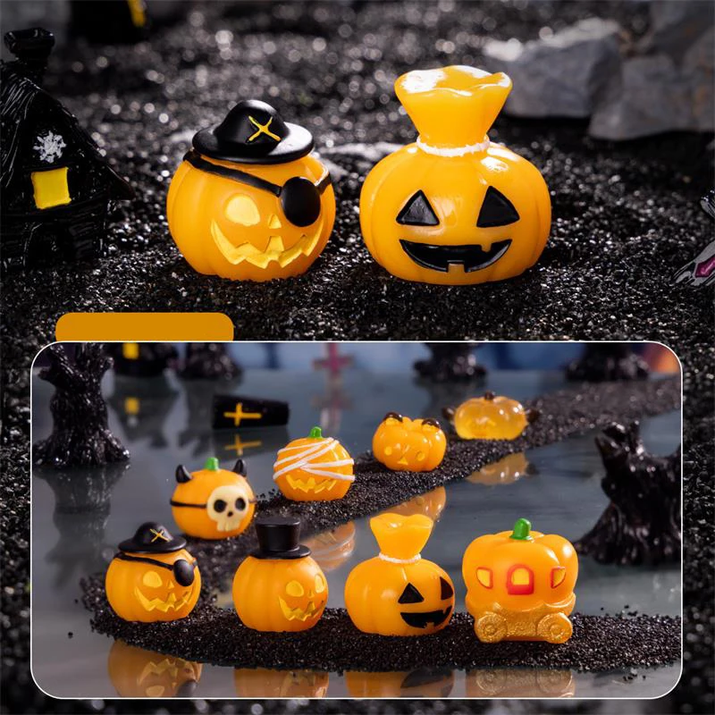 1PC Mini Cute Creative Pumpkin Head Decoration Funny DIY Car Home Office Desktop Accessories Micro Landscape Ornaments