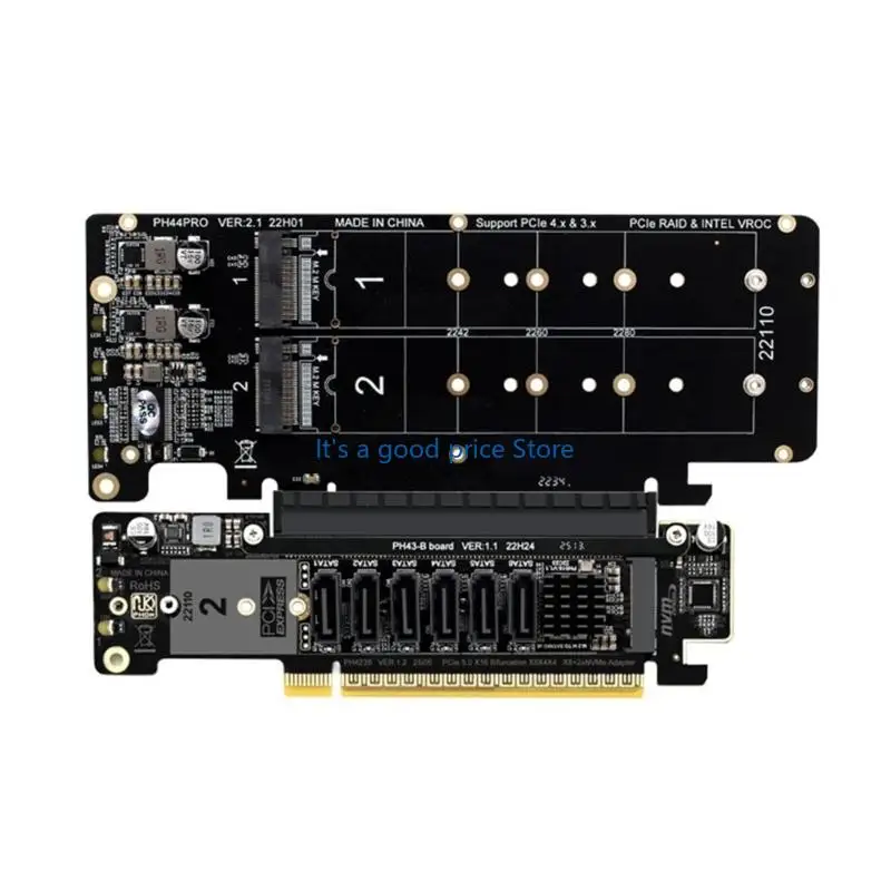  PCIe5.0 Lane Splitting Expansion Adapter Card for Fast Speed M.2 NVMe SSDs Performances and Flexible Device Expansion