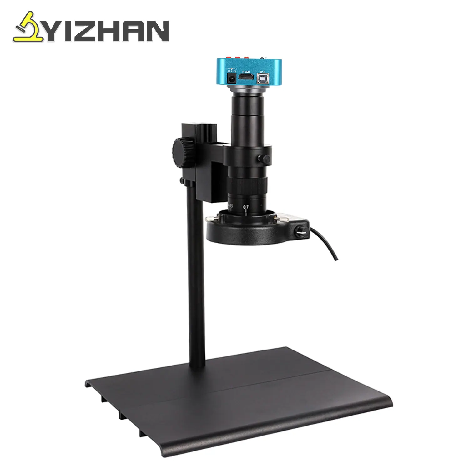 YIZHAN 38MP HDMI Digital microscope for electronics Industrial Digital Video Microscope Camera Soldering 130X C mount Lens light