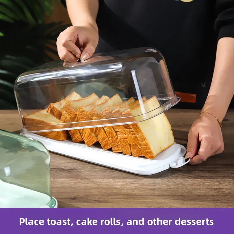 Reusable Cake Roll Toast Bread Storage Packaging Box Freshness Preservation Container Block Cutting Display Kitchen Tool