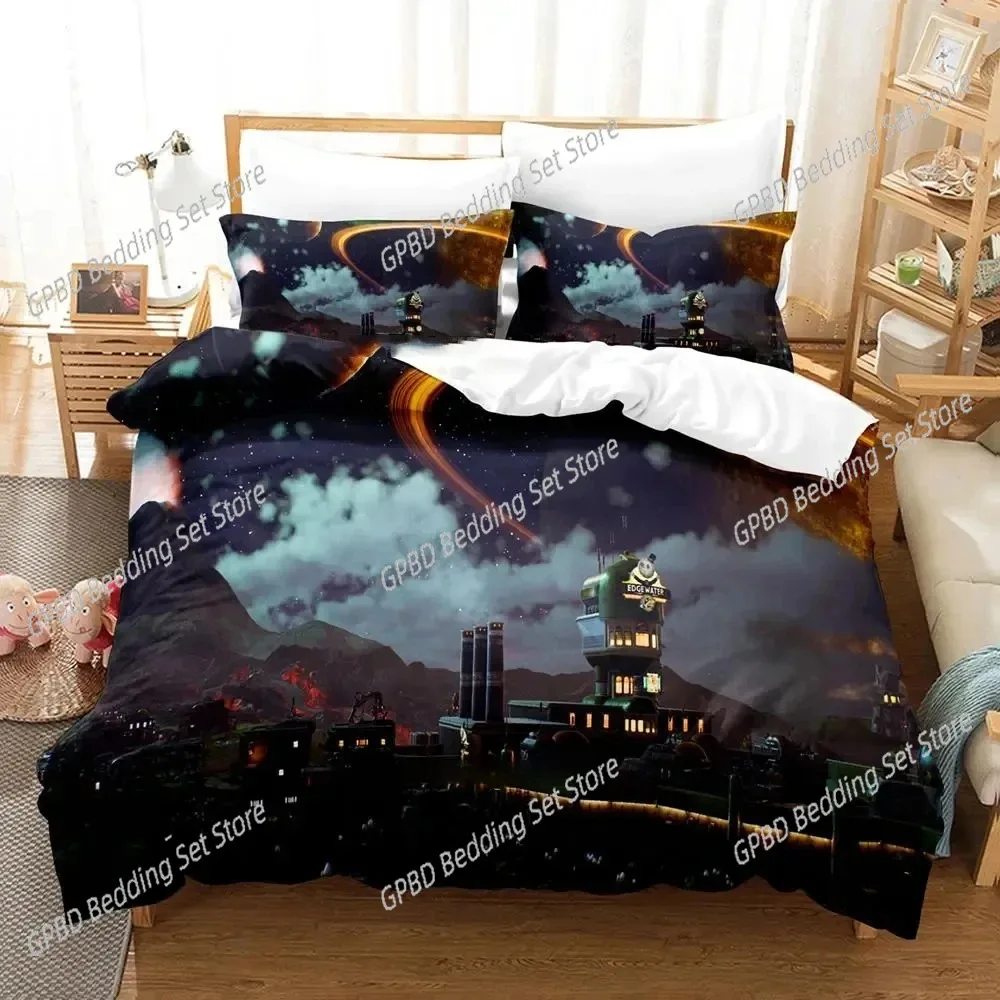 

3D Print Game Outer Worlds Bedding Set Double Twin King Duvet Cover Comforter Pillowcase Boys Girls Adults Bedroom