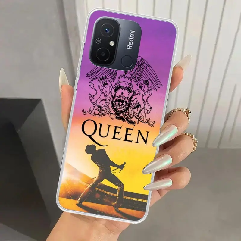 Rock Funky Freddie Mercury Queen Phone Case for Xiaomi Redmi 12C 12 10C 10A 10X 10 9C 9A 9 9T 8A 8 7A 7 6A 6 Pro S2 K20 K40 Soft