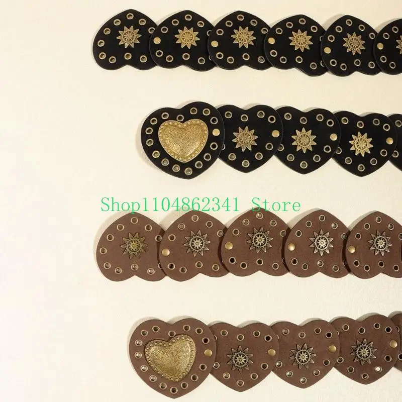 5ASD إبداع القلب الإبزيم حزام حزام قابل للتعديل بو الفتاة جينز تنورة معطف