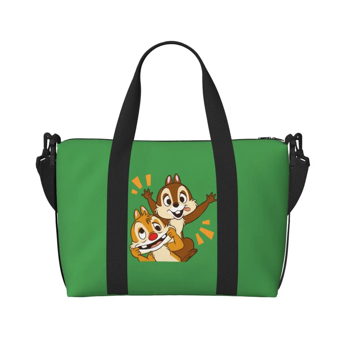 

Custom Chip 'n' Dale Beach Tote Bag Women Extra Large Gym Carry On Animation Travel Shopping Bags