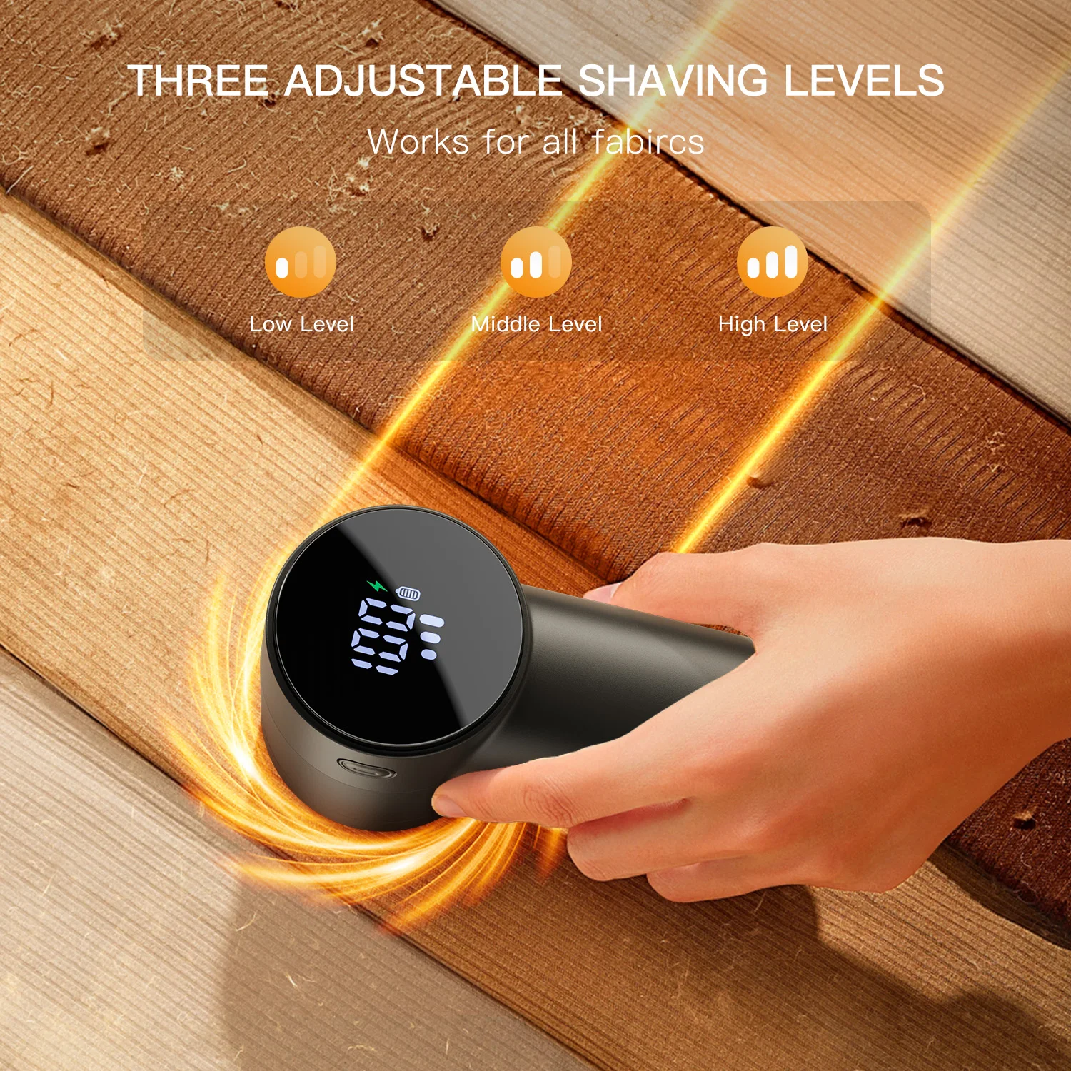 ماكينة حلاقة للنسيج ماكينة حلاقة الوبر القابلة لإعادة الشحن مع شاشة ديجيتال 3 سرعات ماكينة حلاقة كهربائية محمولة مزيل الوبر للملابس #3