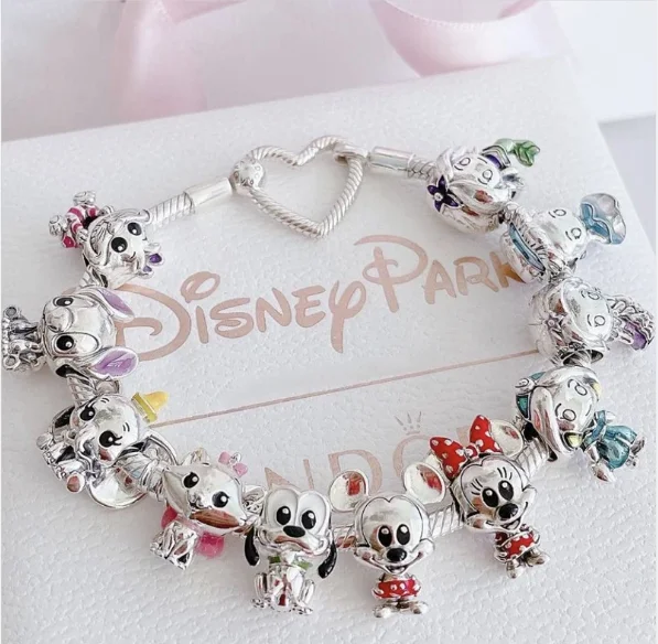 925 Sterling Silver Mickey Minnie Charm Beads for Pandora Original Bracelet DIY Exquisite Fashion Jewelry Gift Making