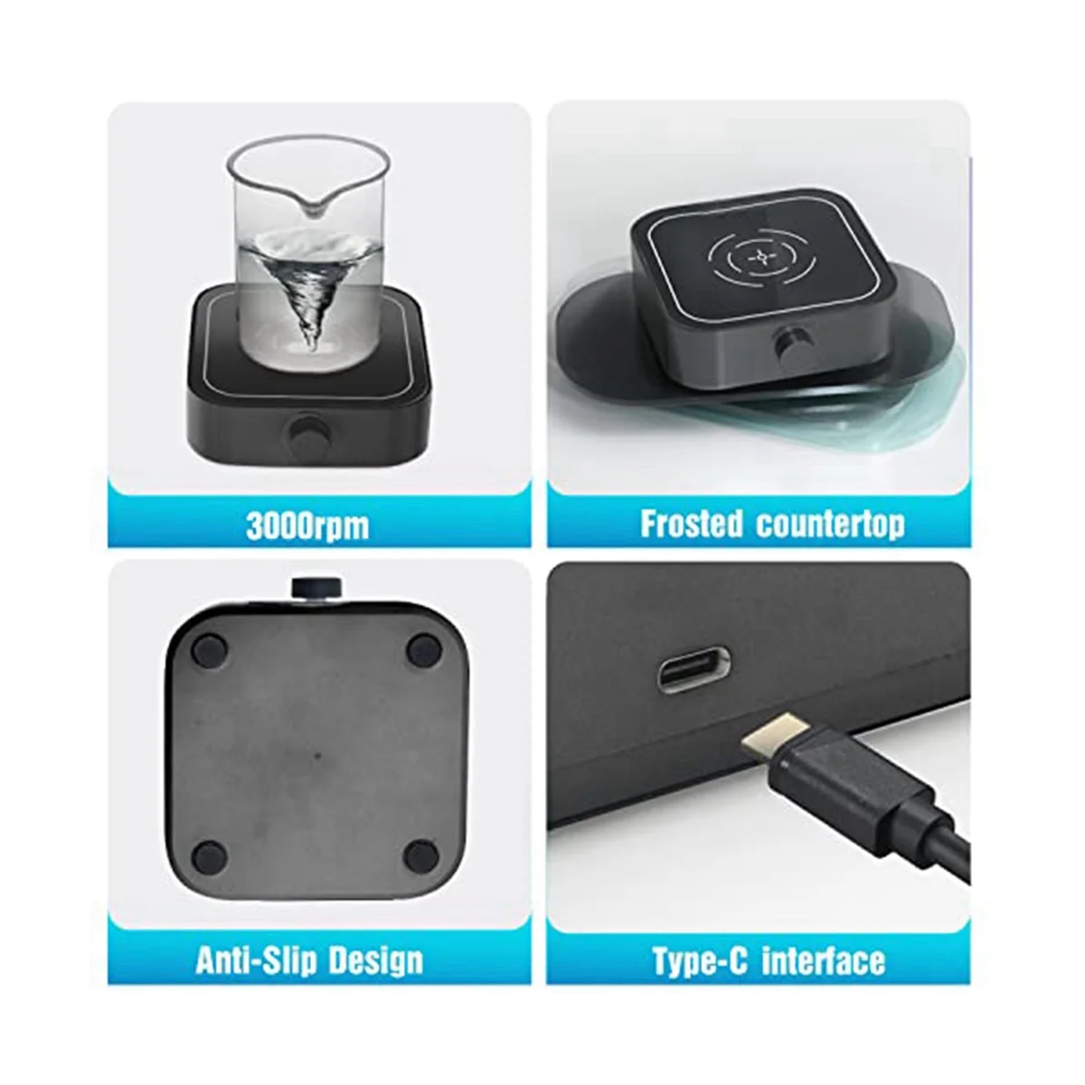 Agitateur magnétique avec barre d'arrête, plaque d'arrête magnétique, agitateur de centre commercial, capacité d'arrête maximale 3000ml, prise US, 3000 tr/min