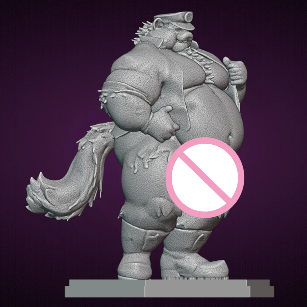 

1/24 Sexy Officer Bear FUTA 3D Print Model Kit Resin Model Unassembled Figure Toy Miniature Reduction Statue Unpainted Effigy