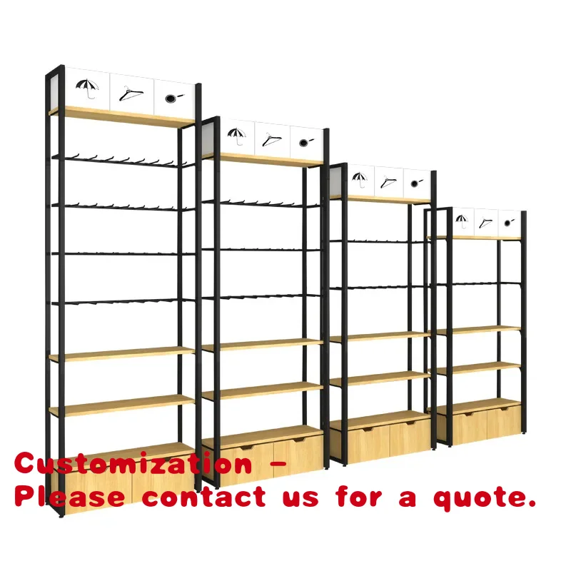 

Customize.Keway Showcas Goods Shelf Storage Rack Metal & Wood Side Wall Supermarket Shelves Display Rack
