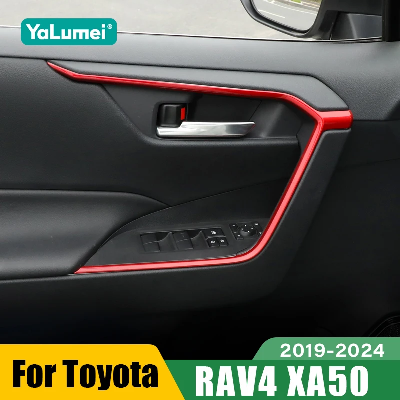 لتويوتا RAV4 XA50 2019 2020 2021 2022 2023 2024 RAV 4 الهجين باب السيارة لوحة مسند الذراع غطاء الكسوة الملحقات #1