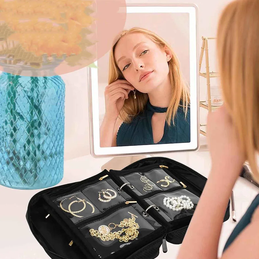 

Travel Makeup Train Case Makeup Cosmetic Case Organizer Portable Artist Storage Bag Toiletry Jewelry