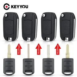 KEYYOU 1PCS NEW For Opel Vauxhall Corsa C Combo TIGRA B MERIVA A2001-2004 Folding Remote Car Key Fob Case Shell Case