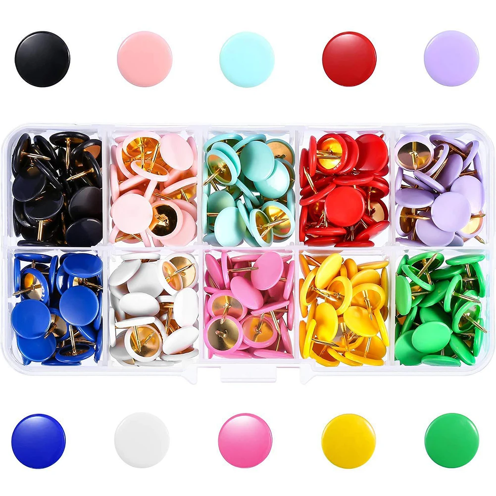 

300Pcs Thumbtack Colorful Multi-Color Plastic for Office School Home Beautiful Pushpin Set for Maps Notes