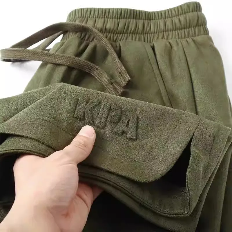 

New Chinese Style Large Size American 300 Summer Heavyweight Deer Skin Velvet Letter 2026 Five-Quarter Loose Casual Shorts