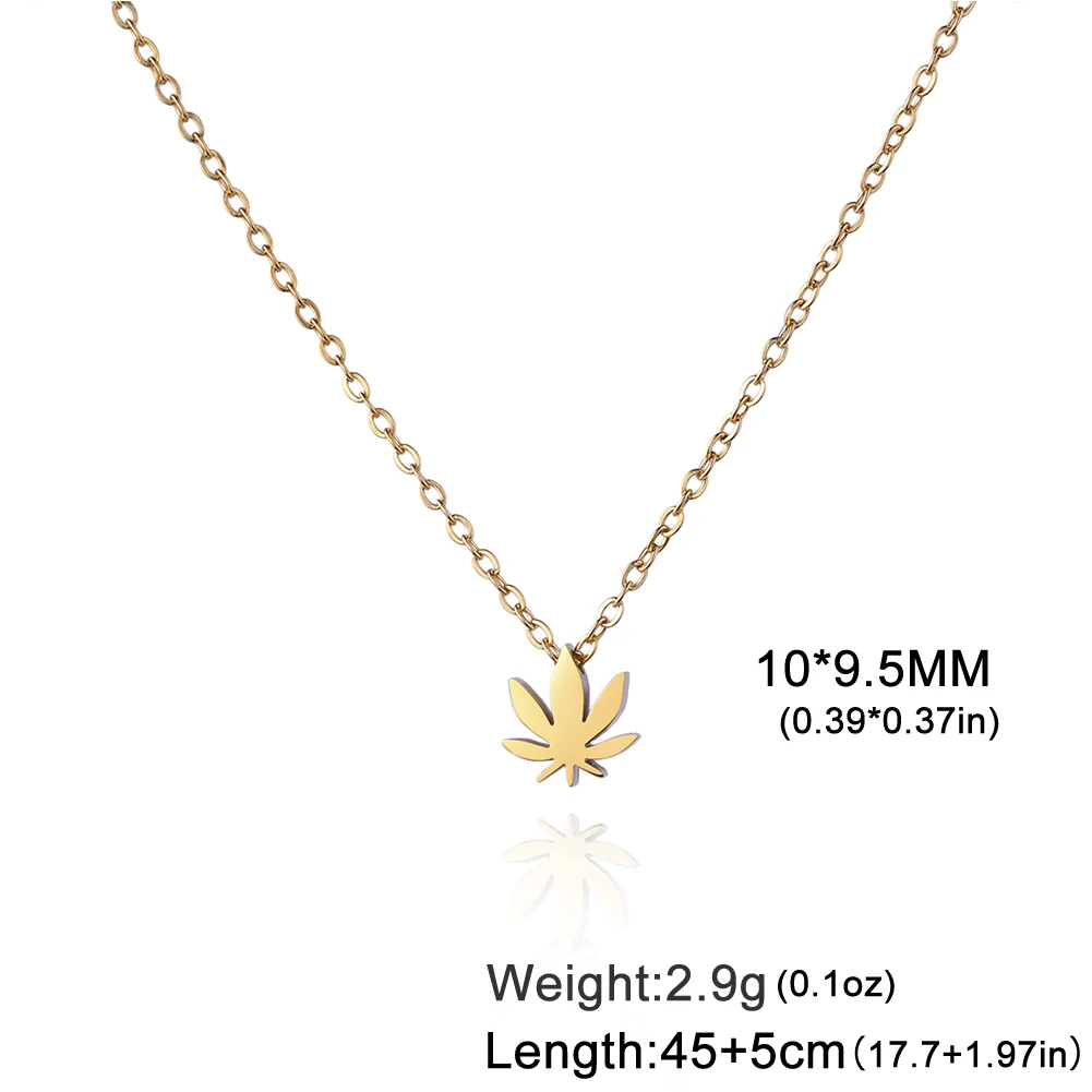 Kkjoy Edelstahl Pflanze Vierblättriges Kleeblatt Anhänger Halskette Mode Elegante Feminine Kurze Schlüsselbein Kette Halskette Schmuck – Detail 25
