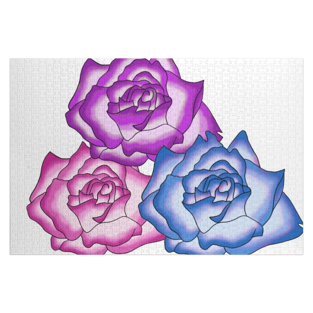 

Colorful Rose Trio Art Jigsaw Puzzle Personalised Toys Name Wooden Toy Puzzle