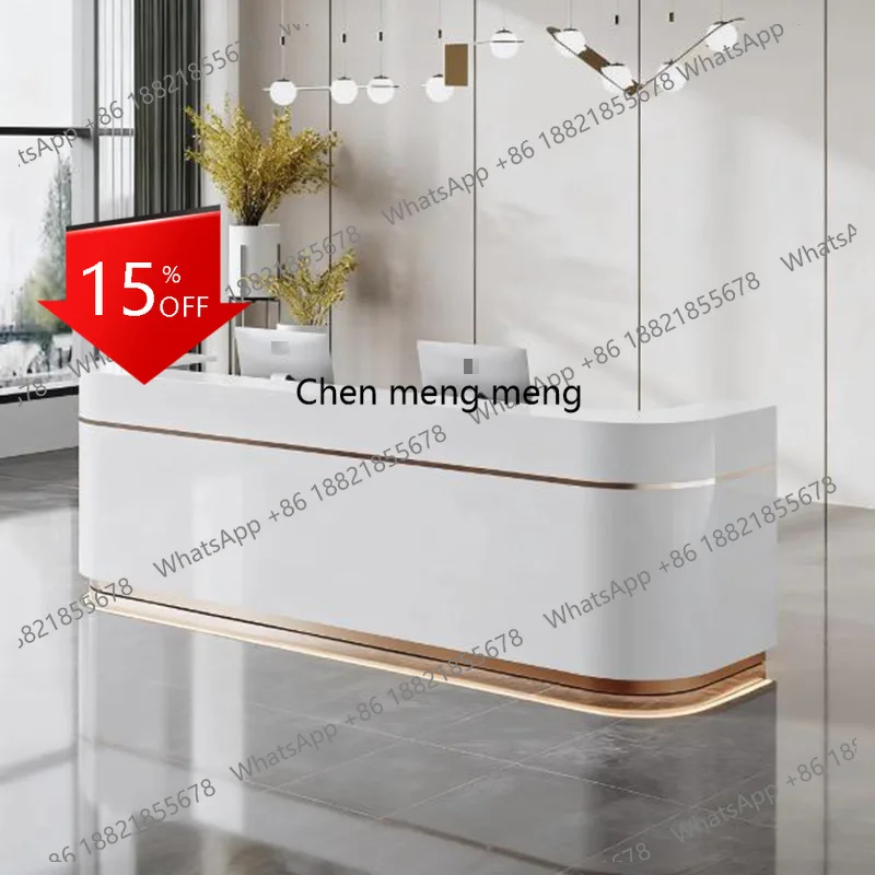 

A139 Curved White Reception Desks Display Welcome Industrial Unique Reception Desks Modern Company Mostrador Commercial Furnitur