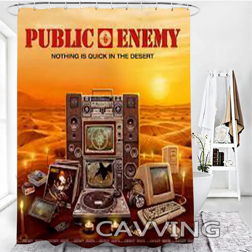 Public Enemy 3D Shower Curtains Waterproof Bathroom Curtain Anti-slip Bath Mat Set Toilet Rugs Carpet  Home Decor