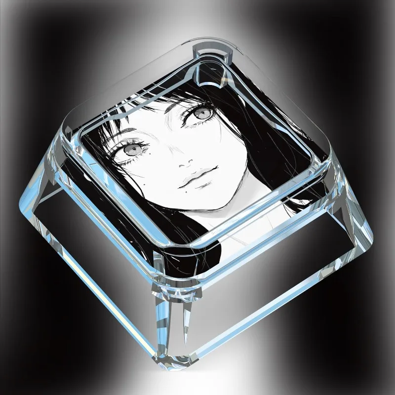 جديد بالمنشار رجل شخصية Keycap واحد أسود أبيض Reze الكرتون عبر شكل لوحة المفاتيح الميكانيكية شفافة Keycap الهدايا
