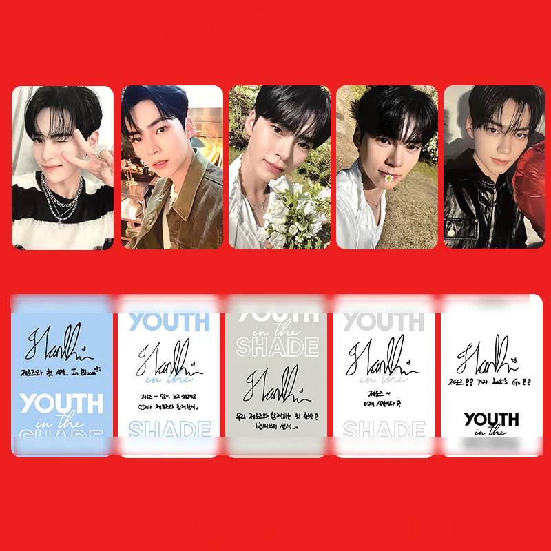 5Pcs/Set KPOP ZEROBASEONE YOUTH IN TH SHADE Album Member Selfie LOMO Cards ZB1 Zhanghao Taerae Hanbin Photocards Fans Collection