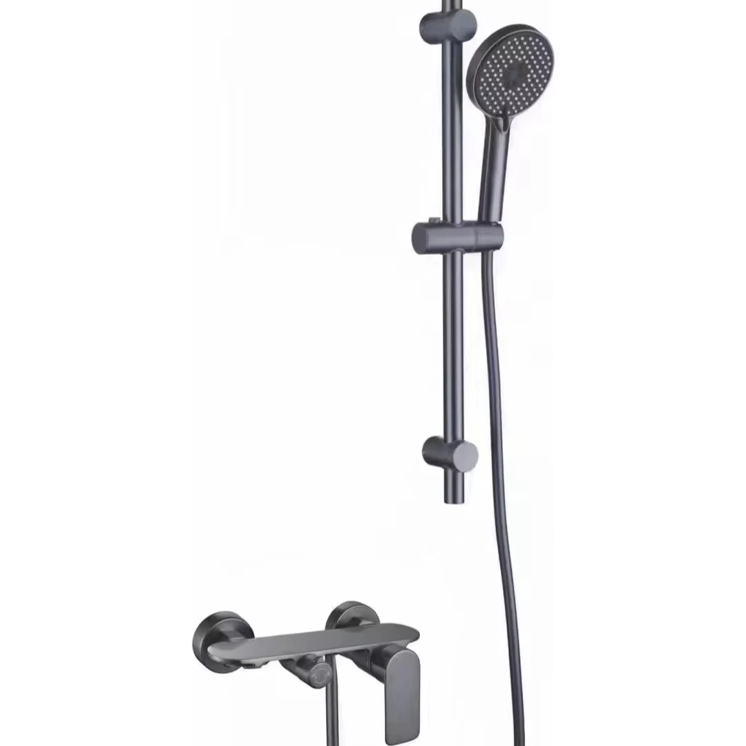 Elegant Polished Chrome Stainless Steel Single Handle Bathroom Mixer Rain Shower System Square Shower Head 1.5m Height Ceramic