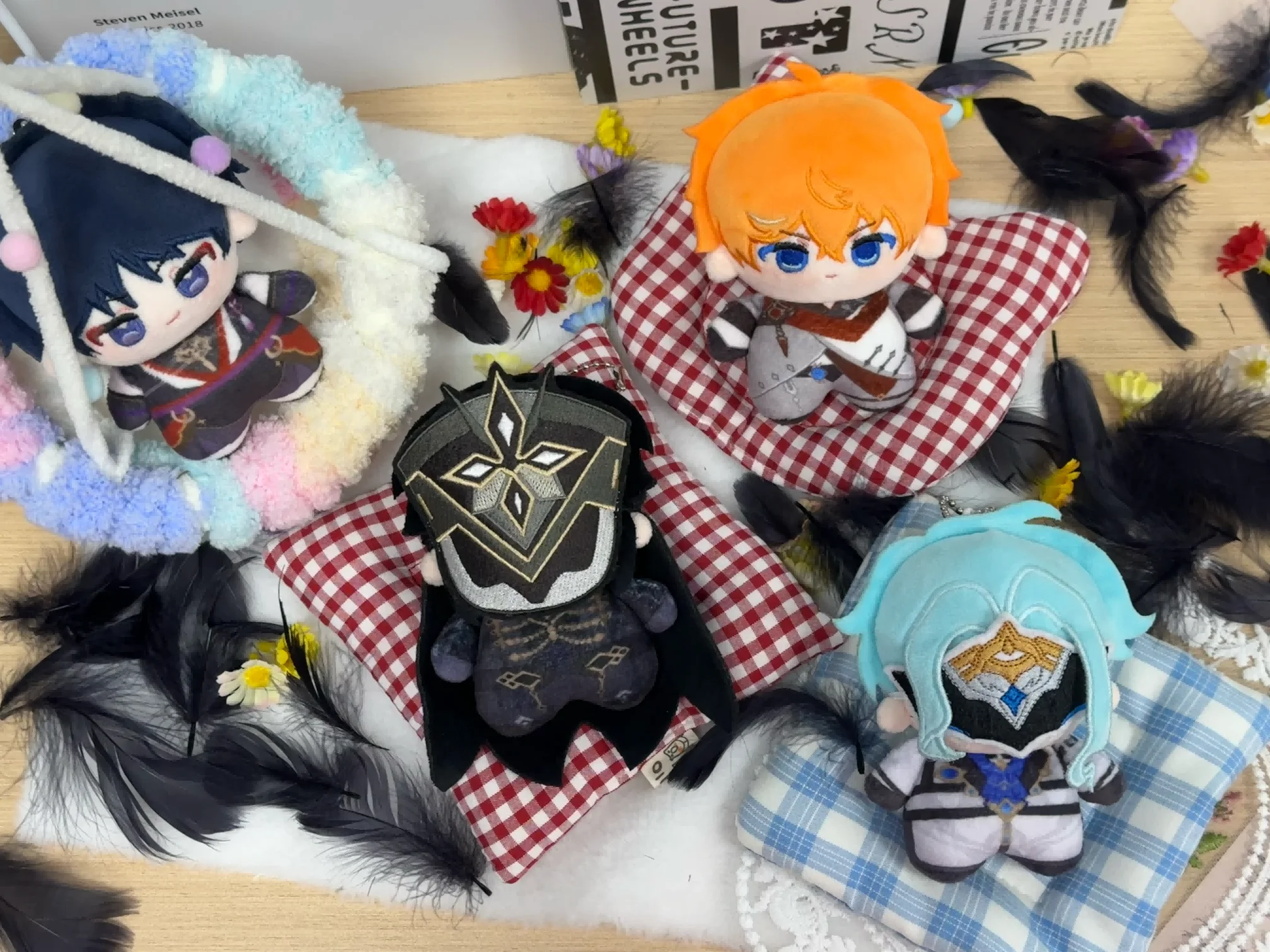 

Genshin Impact Anime Character Plush Pendant, Plush Printed Pendant, 2D Keychain, Cute Gift Plush Toy