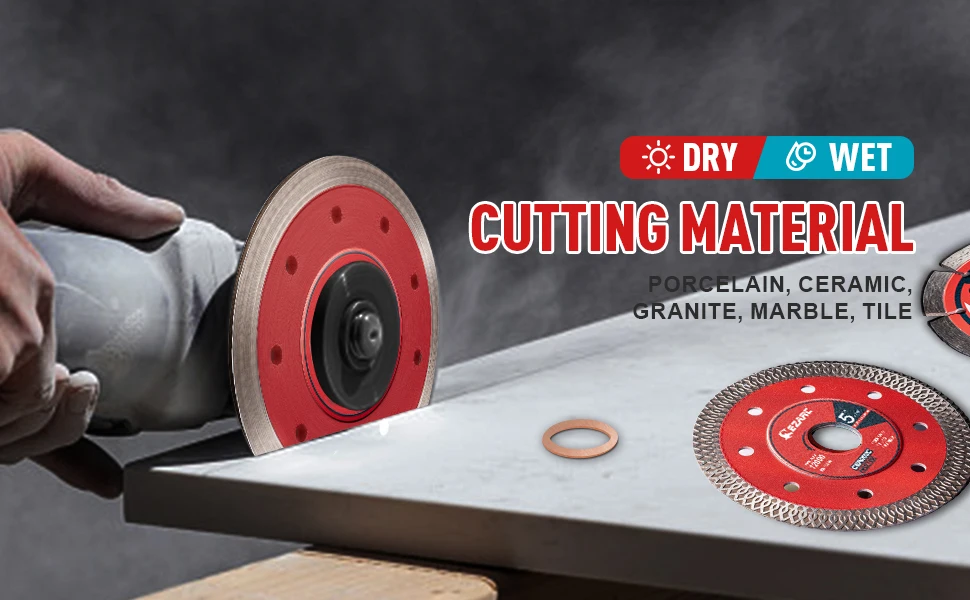 EZARC 2Pcs 115mm/125mm Super Thin Diamond Saw Blades Diamond Tile Blade for Cutting Porcelain Ceramic Granite Marble Tile