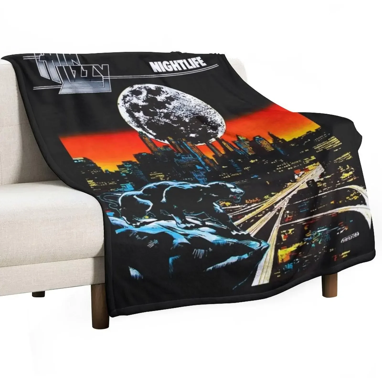 Thin Lizzy Throw Blanket Plaid on the sofa Plush Tourist blankets ands Beautifuls Flannel Blankets
