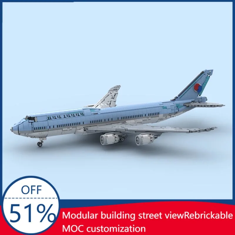 3229PCS MOC Korean Air Boeing 747-8I Jumbo Jet Airliner Model Custom Building Blocks Children DIY Educational Assembly Toy Gift