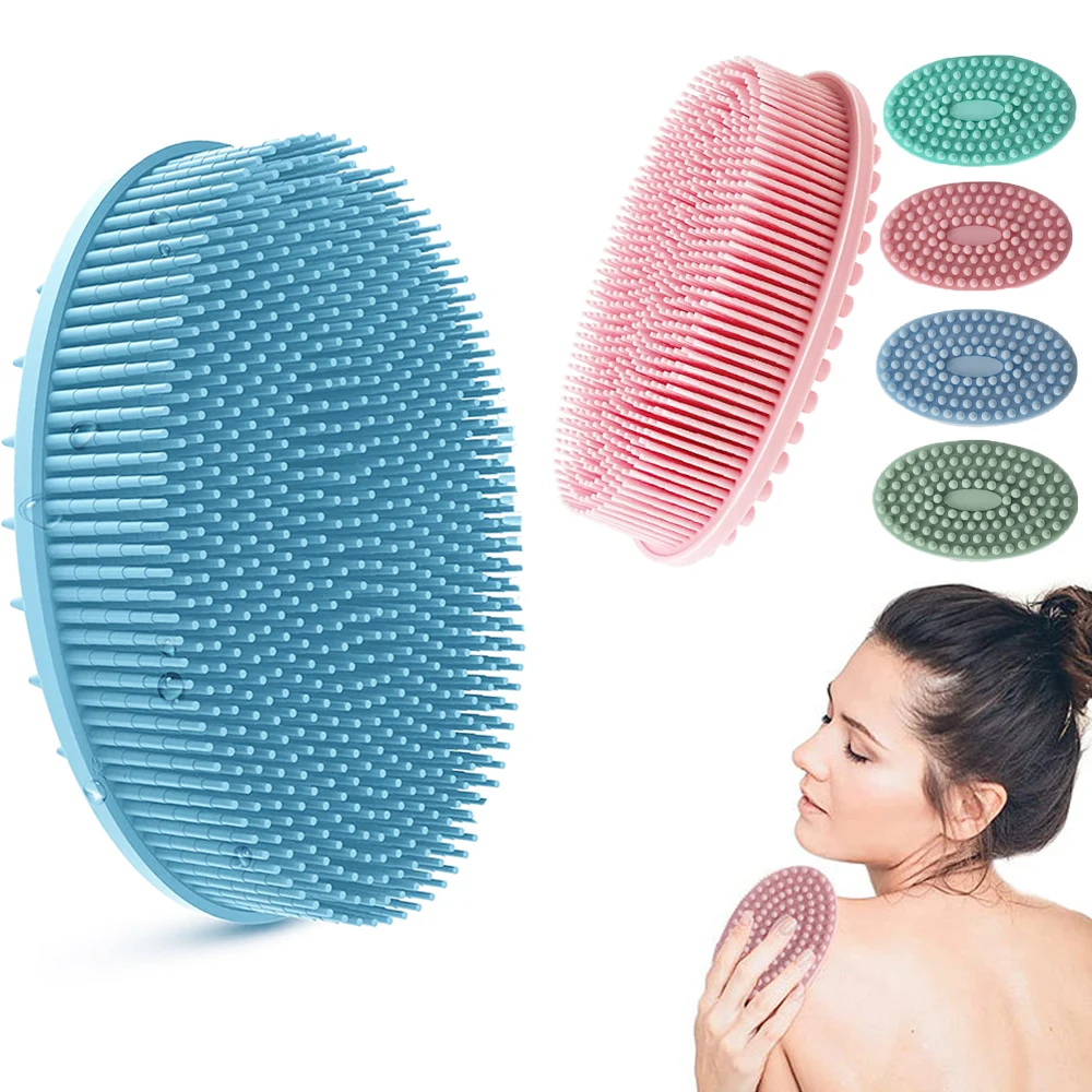 

Silicone Brush Body Scrubber Loofah Wash Bath Shower Exfoliating Scrubber Shampoo Head Massage Brush Skin Care Tool for All Skin