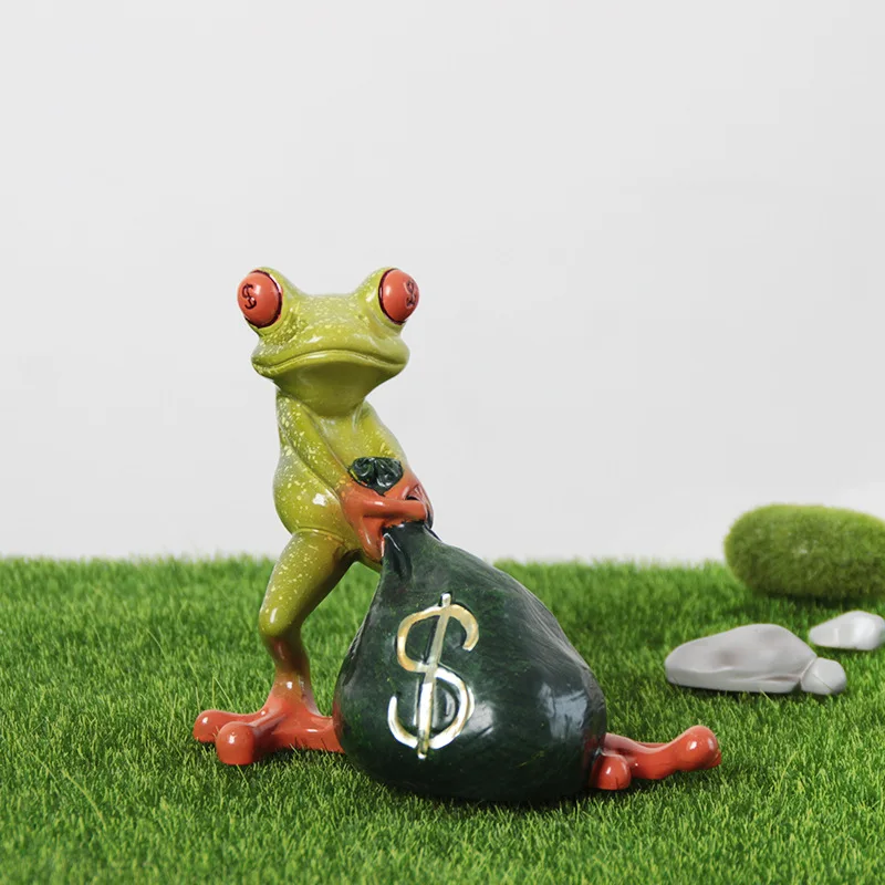 

Zibo glazed resin handicraft little frog ornament cute office desktop garden decoration