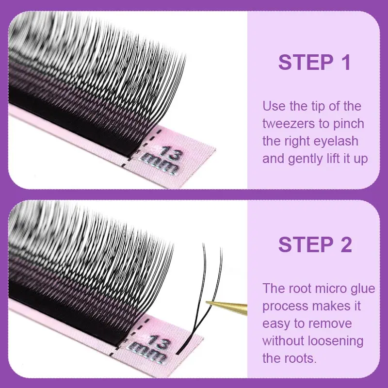 New 2D U Shaped YY Eyelash Extension Double Layer U YY Lashes Super Soft Parallel Premade Fan Lashes C/D/CC Curl Makeup Tools