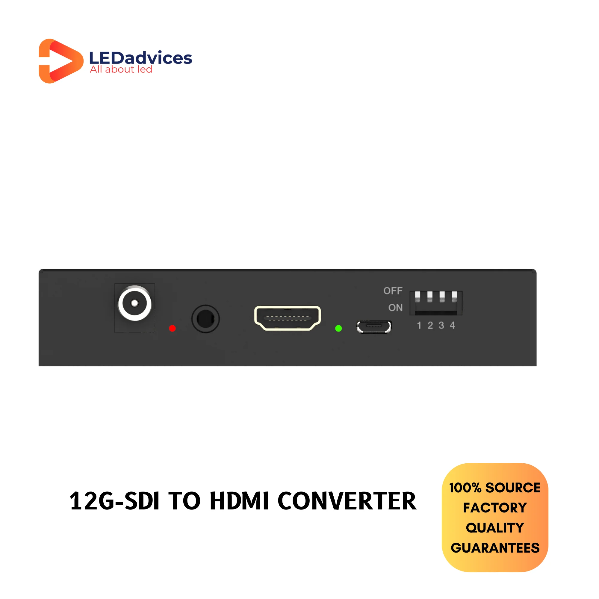 12G-SDI to HDMI Converter Camera to TV Meeting Big Conference Show SDI BNC HDMI Audio Output 480i ~1080p50/60Hz, 4Kx2K@24/30Hz,